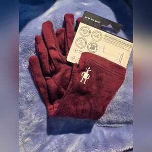 Burgandy Smartwool Merino Gloves